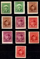 B312-Canada 1943-48 (++/+) MNH/Hinged - Varie Dentellature - Senza Difetti Occulti - - Rollen