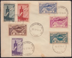 POSTE AERIENNE Serie Complete De 1939-40 Sur Enveloppe  Cachet CASABLANCA-COLIS POSTAUX - Ohne Zuordnung