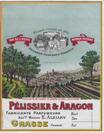 ETIQUETTE GRASSE PELISSIER ARAGON PARFUMEURS PARFUMS VUE DE L'USINE PUBLICITE GRAND FORMAT - Etichette