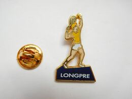 Superbe Pin's En Zamac , Tennis , Longpré Les Corps Saints , Somme , Maillot Jaune , Signé Duret - Tennis