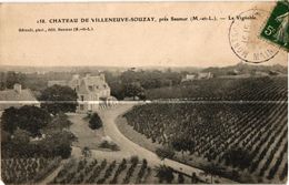 49 . SOUZAY . CHATEAU DE VILLENEUVE  . LE VIGNOBLE ..( Trait Blanc Pas Sur L'original ) - Saumur