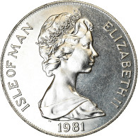 Monnaie, Isle Of Man, Elizabeth II, Crown, 1981, Pobjoy Mint, Mariage Du Prince - Île De  Man