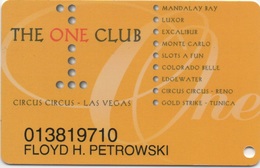 Carte Membre Casino : The One Club : Circus Circus LV + 9 Casinos - Casino Cards