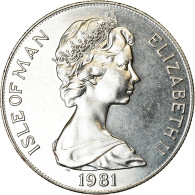 Monnaie, Isle Of Man, Elizabeth II, Crown, 1981, Pobjoy Mint, Mariage Du Prince - Île De  Man