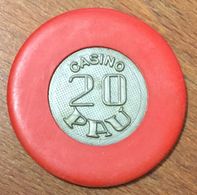 64 PAU CASINO JETON DE 20 FRANCS CHIP TOKEN COIN - Casino