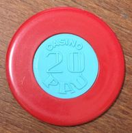 64 PAU CASINO JETON DE 20 FRANCS CHIP TOKENS COINS GAMING MONNAIE MEDAILLE MEDALS - Casino