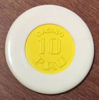 64 PAU CASINO JETON DE 10 FRANCS JAUNE CHIPS TOKENS COINS - Casino