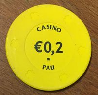 64 PAU CASINO GROUPE TRANCHANT JETON DE 0,2 EURO CHIP TOKENS COINS GAMING - Casino
