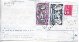 1976 - POSTE AERIENNE + BEQUET Sur MANDAT CHEQUE POSTAL ACCELERE ! - Briefe U. Dokumente