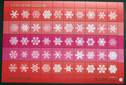 Denmark 1966 Christmas Seal MNH ( **)  Full Sheet Folded Snowflakes / Flocons De Neige - Ganze Bögen