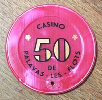 34 PALAVAS LES FLOTS CASINO JETON DE 50 FRANC N° 0980 TROUÉ CHIP TOKENS COINS - Casino