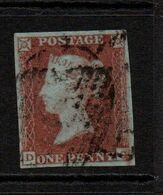 GB Victoria Penny Red Imperf  ; .  ; Blue Paper ; Fine Used 4 Margins - Gebraucht