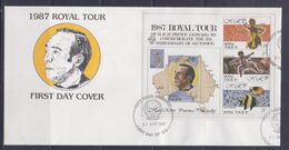 Hutt River Province(Australia) 1987 Royal Tour S/S FDC - Cinderellas