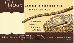 Montres Gemex 1950 Etats-Unis Entier Postal Illustre Voir 2 Scan - Horlogerie