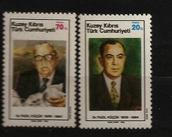 Turquie Chypre Turc RTCN 1985 N° 145 / 6 ** Fazil Küçük, Politique, Portraits, Calli, Cizenel, Journalisme, République - Altri & Non Classificati