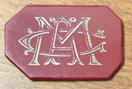 MONOGRAMME CMA PLAQUE DE CASINO DE 100 FRANCS JETON CHIP TOKENS COINS GAMING - Casino