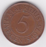 Ile Maurice , 5 Cents 1975 , Elizabeth II, KM# 34 - Mauricio