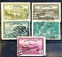 CANADA 1946 - Canceled - Sc# 269, 270, 271, 272, 273 - Used Stamps