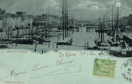 Le Havre La Nuit En 1900 - Bassin De Commerce Au Clair De Lune - Carte R. & J. D.. Dos Simple N° 10648 - Port