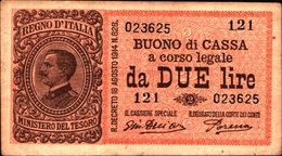 19935) BANCONOTA DA 2 LIRE BUONO DI CASSA VITTORIO EMANUELE III DECR 14 -03-1920-banconota Non Trattata.vedi Foto - Sonstige & Ohne Zuordnung