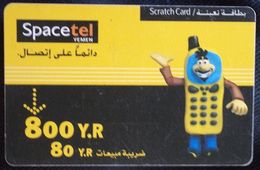 YEMEN- 800 Y.R Spacetel Scratch Card [USED] - Yémen