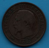 FRANCE 10 CENTIMES 1853 W NAPOLÉON III TÊTE NUE F.133/9 - 10 Centimes