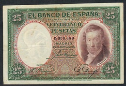 SPAIN P81 25 PESETAS 25.4.1931 # 0.009.680  VF - Otros & Sin Clasificación