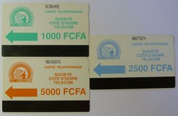 AFRICA - IVORY COAST - Autelca - Group Of 3 - 1000, 2500 & 5000 Units - Used - Côte D'Ivoire