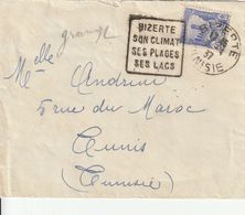 Tunisie Daguin Bizerte Sur Lettre 1937 - Lettres & Documents