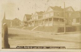 Real Photo  Atchison Kansas Santa Fé And Ninth Sts  Used 1909 To Havana Cuba - Otros & Sin Clasificación