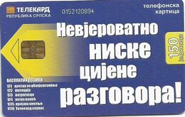 Bosnia (Serb Republic) Chip Card 150 UNITS - Bosnie