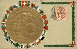 SUISSE - Carte Postale - Représentation Du Franc Suisse - L 66180 - Sent