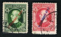 SLOVACCHIA (SLOVAKIA)  -  SG 23.24  -  1939 FATHER HLINKA (OVERPRINTED SLOVENSKY  STAT) COMPLET SET OF 2   -   USED - Used Stamps