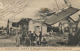 Kingston RMSP Co Office After The Earthquake . Terremoto. Jan. 14 , 1907 3h.30 Radio TSF - Jamaica