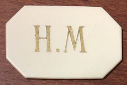 MONOGRAMME HM PLAQUE DE CASINO DE 1.000 FRANCS JETON CHIP TOKENS COINS GAMING - Casino