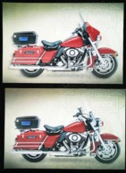 MOTO - Harley-Davidson "Rescue" Pompier Firefighter Feuerwehrmann  Brandweerman Lot 2 (Postcards) - Firemen