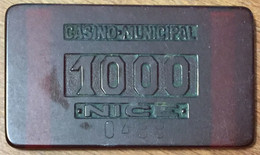 06 NICE CASINO MUNICIPAL PLAQUE DE 1000 FRANCS N° 499 JETON CHIPS TOKENS COINS GAMING - Casino