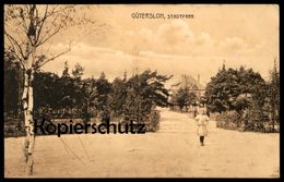 ALTE POSTKARTE GÜTERSLOH STADTPARK 1912 Mädchen Kind Child Girl Enfant Park Birke AK Ansichtskarte Postcard - Gütersloh