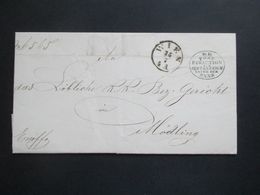 Österreich 14.7.1854 Dienstbrief + Ovaler Dienststempel K.K. Post Direction Für Oesterreich Unter Der Enns Nach Mödling - Covers & Documents