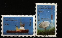 Turquie Chypre Turc RTCN 1988 N° 208 / 9 ** Europa, Emission Conjointe, Bateau, Remorqueur, Satellite, Antenne, TV Radio - Autres & Non Classés