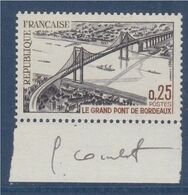 Inauguration Du Grand Pont De Bordeaux, Pont D'aquitaine, Signature Du Graveur Combet Sur Marge N°1524 Neuf - Unused Stamps