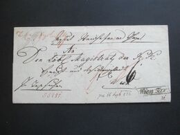 Österreich 11.9.1833 Dienstbrief Mit Vielen Stempeln Und Vermerken U.a. Ra 1 Wien : Tax Und Oval Stp. Schw... - ...-1850 Prefilatelia