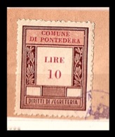 COMUNE DI PONTEDERA   - MARCA COMUNALE  LIRE 10 - Other & Unclassified