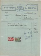 VP15/ Facture Deltenre Frères & Soeurs Imprimerie Fayt-lez-Manage 1933+TF Fiscaux - Imprimerie & Papeterie