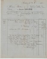 BORDEAUX: SAULIERE, Poissonnier / Facture De Morues De 1882 Pour Albi - Alimentare