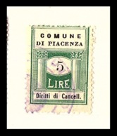COMUNE DI PIACENZA   -  MARCA COMUNALE  LIRE 5 - Sonstige & Ohne Zuordnung
