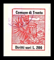 COMUNE DI TRENTO  - MARCA COMUNALE  LIRE 200 DIRITTI VARI - Sonstige & Ohne Zuordnung