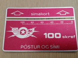 ISLAND 100 SKREF L&G  CONTROL 601A  SIMAKORT/FIRST ISSUE 2MM     Fine Used CARD **2963** - Islandia