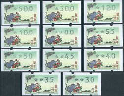 MACAU 2020 ZODIAC YEAR OF THE RAT ATM LABELS KLUSSENDORF SET OF 11 VALUES - Distributors