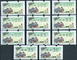 MACAU 2020 ZODIAC YEAR OF THE RAT ATM LABELS KLUSSENDORF SET OF 11 VALUES - Automaten